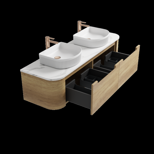 VANITIES - Carita Wall Hung Vanity w/ Stone Top