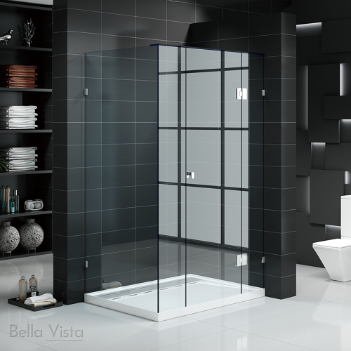 SHOWERS - Frameless Shower Screens Chrome & Black
