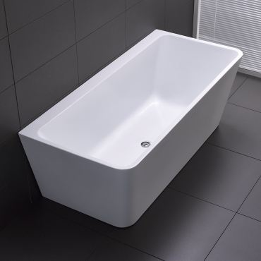 INDI Wall Faced Free Standing Bath Tub - White (Gloss)