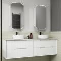 Flauto Wall Hung Vanity Cabinet w/ Stone Top Undermount Bowl