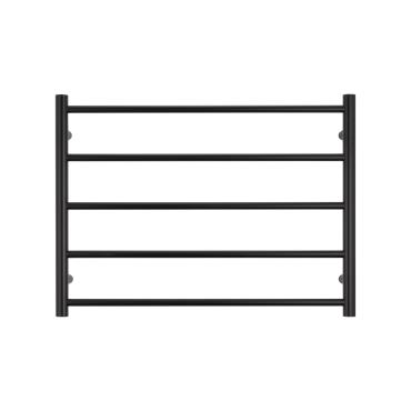 5 Bar Heated Towel Ladder - Round - 240 Volt - Black (Matt)