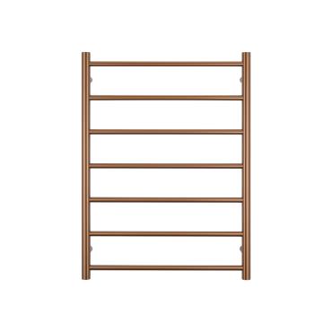 7 Bar Heated Towel Ladder - Round - 240 Volt - Brushed Bronze