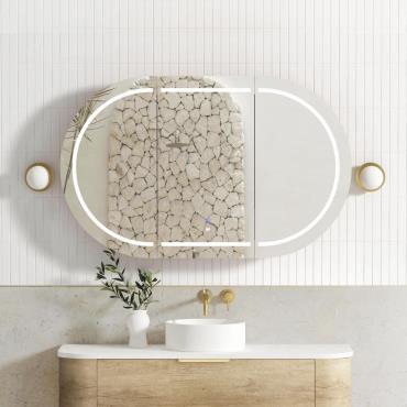 Bondi LED Shaving Cabinet - Natural Oak