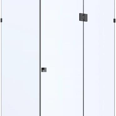 Frameless Shower Screens Front & Return - Black (Matt)