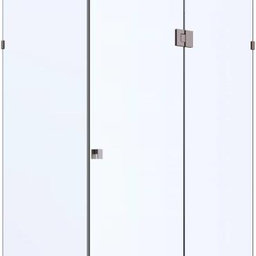 Frameless Shower Screens Front & Return - Gun Metal Grey