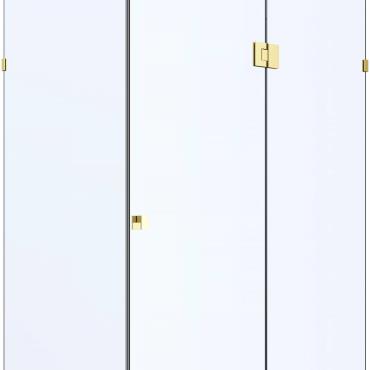 Frameless Shower Screens Front & Return - French Gold