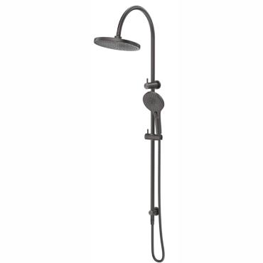 Mica Gooseneck Dual Shower Rail - Gun Metal Grey