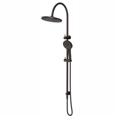 Mica Gooseneck Dual Shower Rail - Dusk Bronze