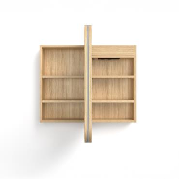 Newport LED Shaving Cabinets - Natural Oak
