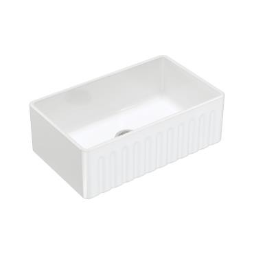 Olivia Single Butler Sink Medium - White (Gloss)