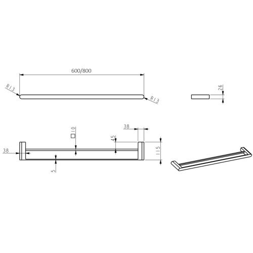 ACCESSORIES - Supra Double Towel Rail
