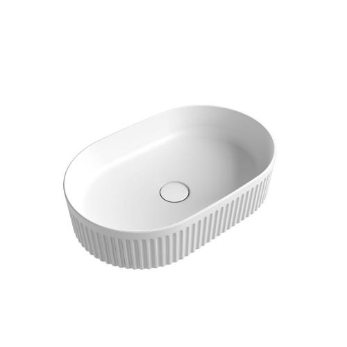 BASINS - Cadel Fluted Oval Basin - Gloss White