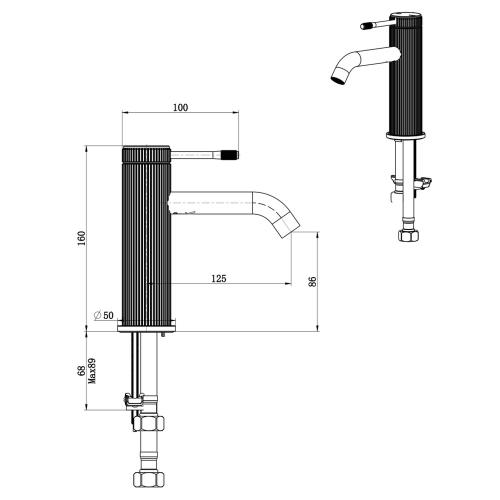TAPWARE - Mica Fluted Basin Mixer - French Gold