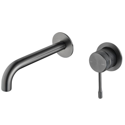 TAPWARE - Mica Fluted Wall-Spout Combo - Gunmetal