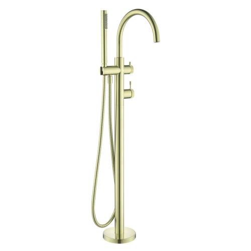 TAPWARE - Mica Fluted Freestanding Bath Mixer with Hand Shower - French Gold