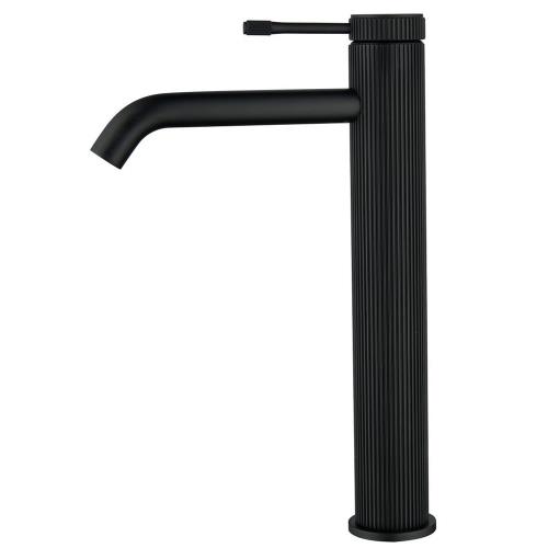 TAPWARE - Mica Fluted Tall Basin Mixer - Black