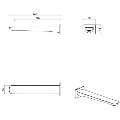 TAPWARE - Kaza Bath Spout - Brushed Nickel