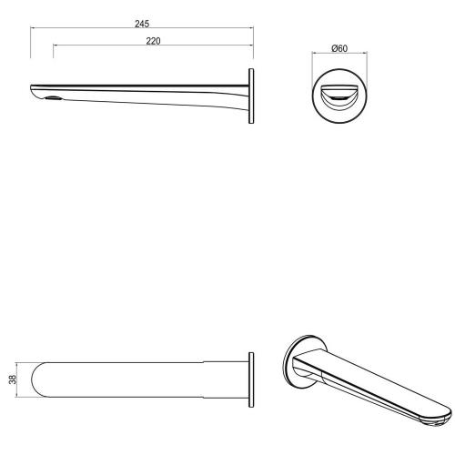 TAPWARE - Lantra Bath Spout - French Gold