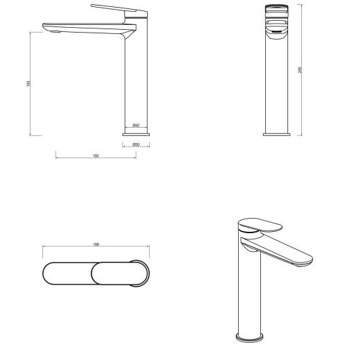 TAPWARE - Lantra Tall Basin Mixer - Chrome