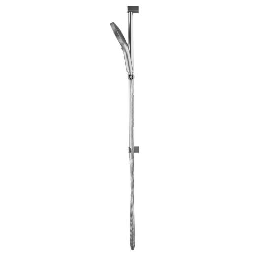 SHOWERS - Mica Fluted Shower Rail - Inbuilt Inlet - Brushed Nickel