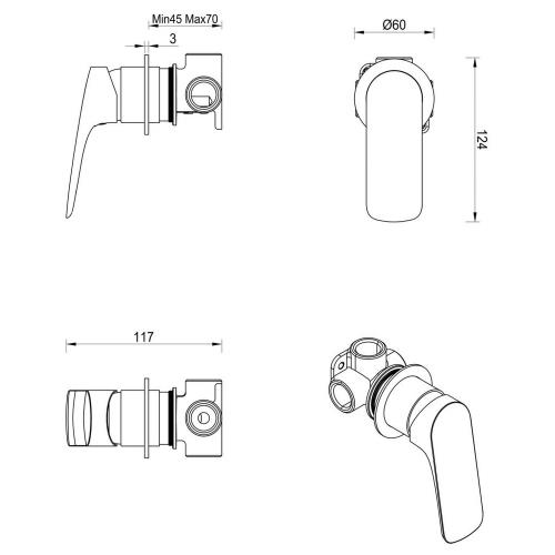 TAPWARE - Kaza Shower Mixer - Round Plate - French Gold