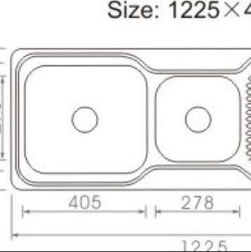 SINKS AND TROUGHS - 1225 1 and 3/4 Bowl Kitchen Sink