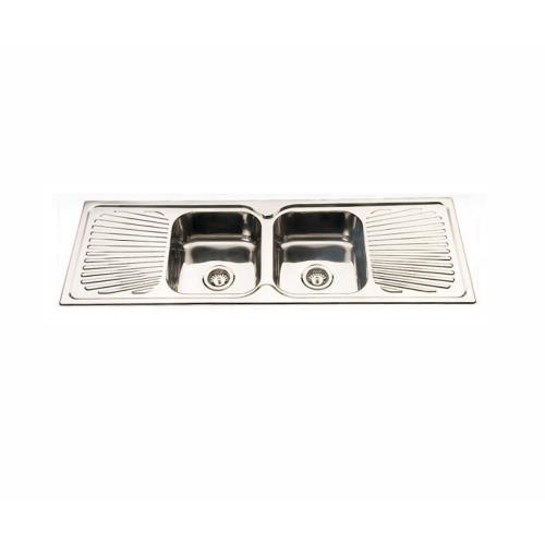 SINKS AND TROUGHS - 1380mm Double Bowl Double Drain Kitchen Sink