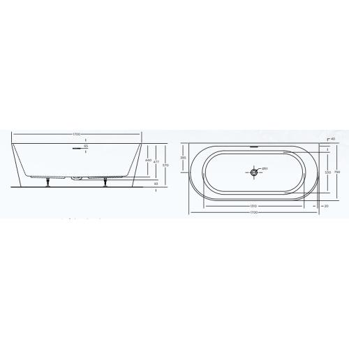 BATHS - ECO Wall Faced Free Standing Bath Tub