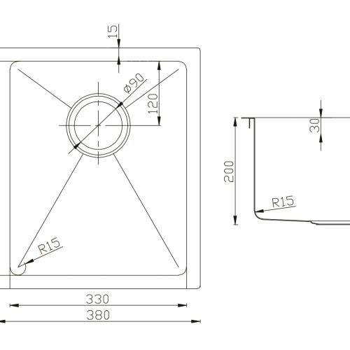 SINKS AND TROUGHS - Atlas Single Bowl Under Mount Sink