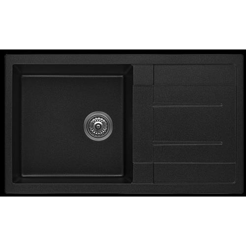 SINKS AND TROUGHS - BLACK Single Bowl Sink w/ Drainer