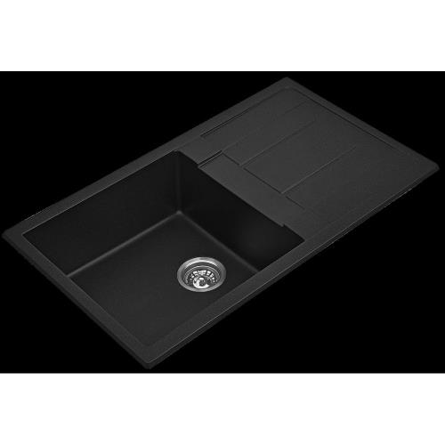 SINKS AND TROUGHS - BLACK Single Bowl Sink w/ Drainer