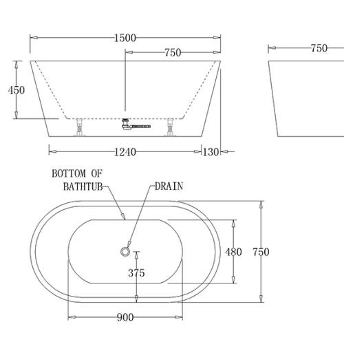 BATHS - Cooper Free Standing Black Bath Tub