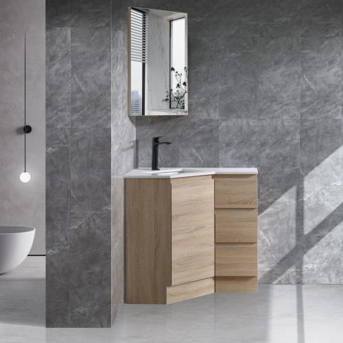 VANITIES - Corner Vanitiy - Stone Top and Undermount Bowl