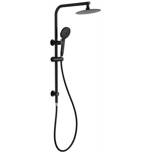 TAPWARE - Cosmo Round Black Double Shower on Rail