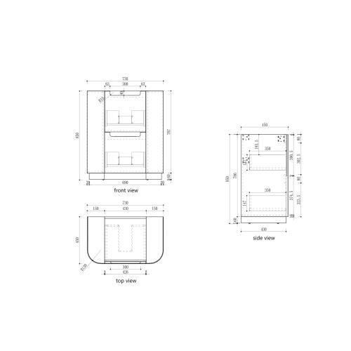 VANITIES - Curva Floor Vanity w/ Premium Stone Top