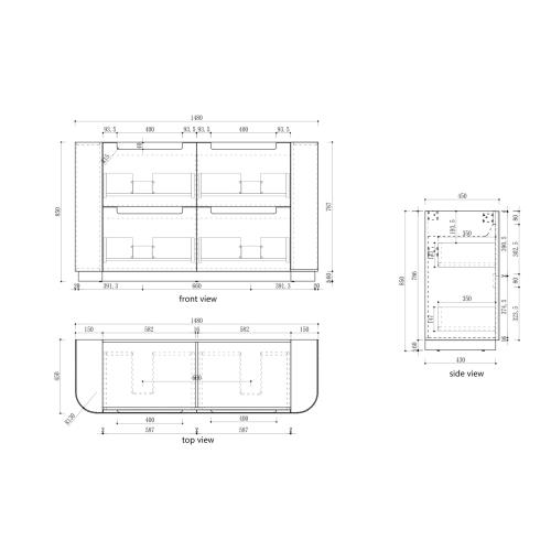 VANITIES - Curva Floor Vanity w/ Premium Stone Top