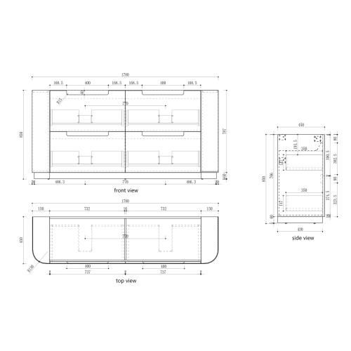 VANITIES - Curva Floor Vanity w/ Stone Top