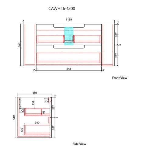 VANITIES - Curva Wall Hung Vanity Cabinet Only