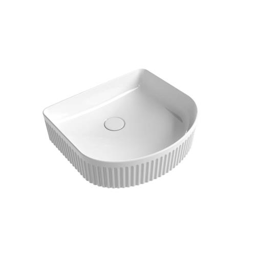 BASINS - Cyrus Fluted Oval Basin - Gloss White