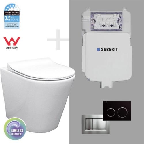 TOILETS - Elegant Floor Pan and Geberit In-wall Cistern