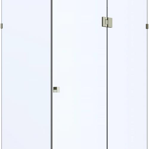SHOWERS - Frameless Shower Screens Front & Return - Brushed Nickel