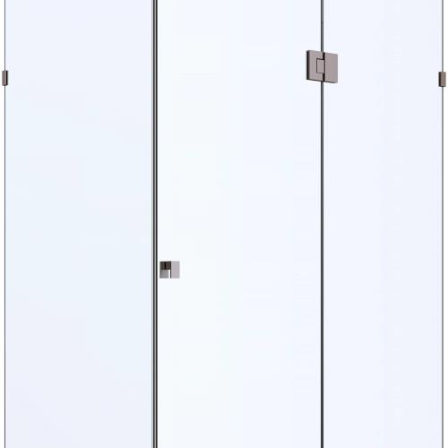 SHOWERS - Frameless Shower Screens Front & Return - Gun Metal Grey