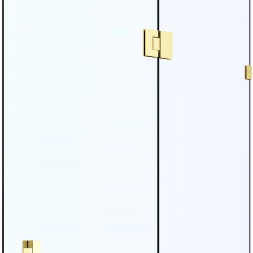 SHOWERS - Frameless Shower Screens Front Only - French Gold
