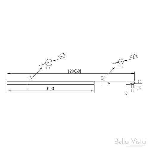 SHOWERS - Glass Panel Support Rod - Round