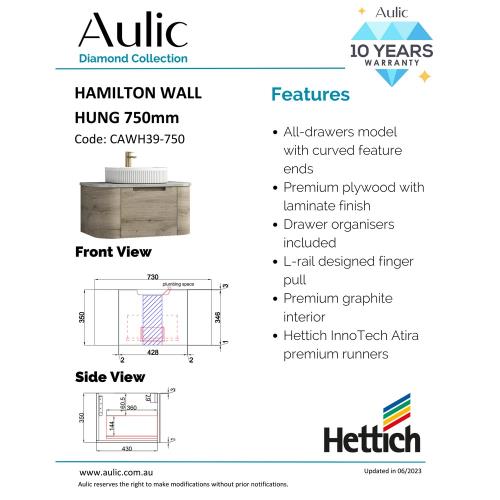 VANITIES - Hamilton Wall Hung Vanity