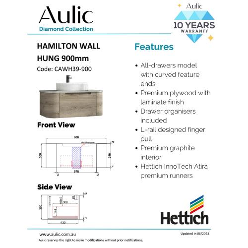 VANITIES - Hamilton Wall Hung Vanity