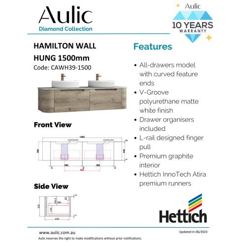 VANITIES - Hamilton Wall Hung Vanity