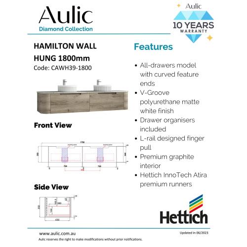 VANITIES - Hamilton Wall Hung Vanity