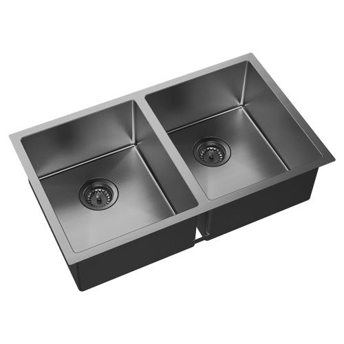 SINKS AND TROUGHS - Hana Carbon Metal Double Bowl Sink