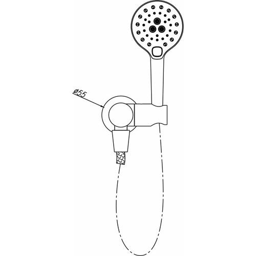 TAPWARE - Ideal Round Black Shower on Bracket